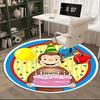 Curious George,Birthday Cake Chair mat Round Rug Office carpet, Machine Washable, Non slip, Suitable for Living Rooms, Bedrooms