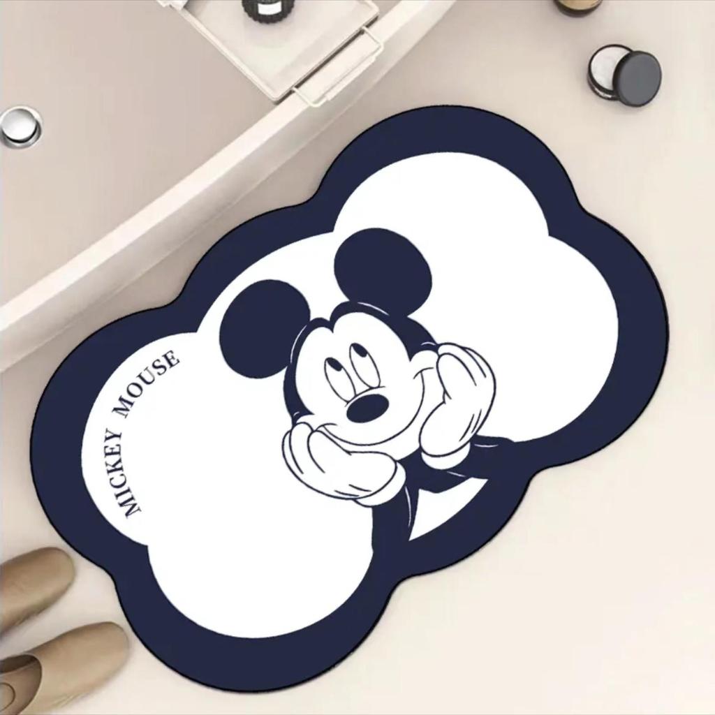 Cartoon Mickey Non-Slip Diatomaceous Earth Bathroom Mat - Water Absorbent & Quick-Drying