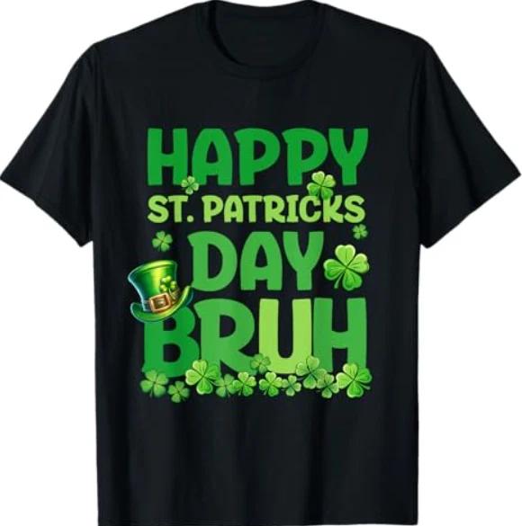 Bruh St Patricks Day Teens Boys Saint Patricks Day T-Shirt L