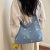 Cute Star Embroidered Shoulder Bag Five-pointed Star Tote Bag Casual Hobo Bag  Office Worker