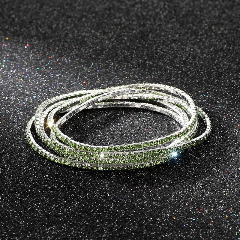 Diamond Elastic Bracelet 2mm Single Row Color Rhinestone Bracelet Women's Bracelet Women's Grab Chain Full Diamond Jewelry