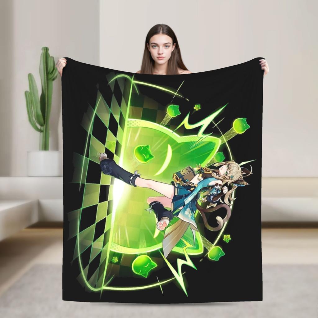 Genshin Impact Collei Wish Gacha Velvet Throw Fashion Blankets Splash Art for Bedding Knitted Fashion Blanket Travel Super Soft Multi-functi