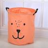 Cotton Linen Waterproof Round Laundry Hamper - Foldable Dirty Clothes Basket Storage Bag