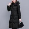 Woman Winter Coats Hooded Faux Fur Collar Elegant Thick Warm Plus Size Long Parkas Female Jacket