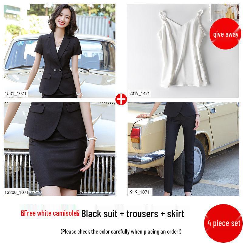 Women's Professional Short Sleeve Summer Suit – Formal Office Wear