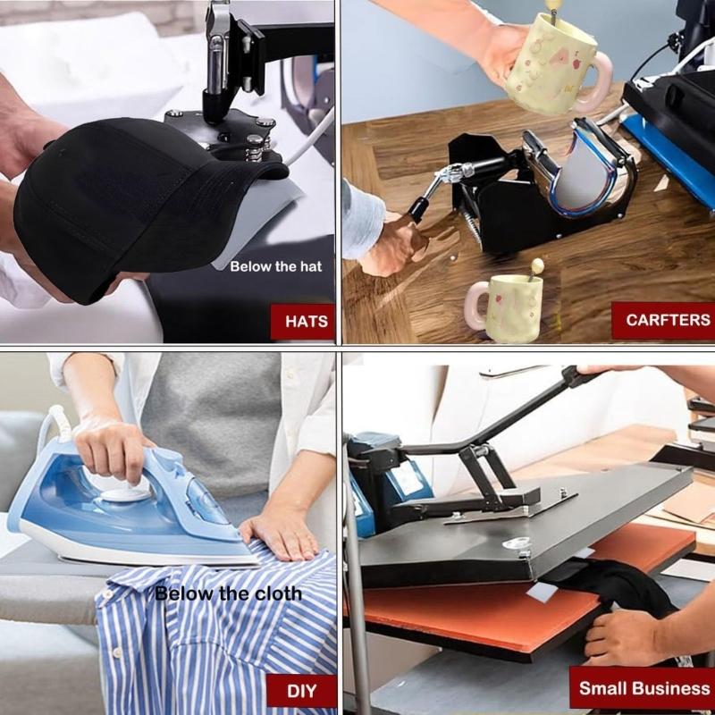 3Pcs Portable Silicone Heat Transfer Pad 4x8Inch Double Side Press Mat Temperature Resistant 540F for Hat Bag Making