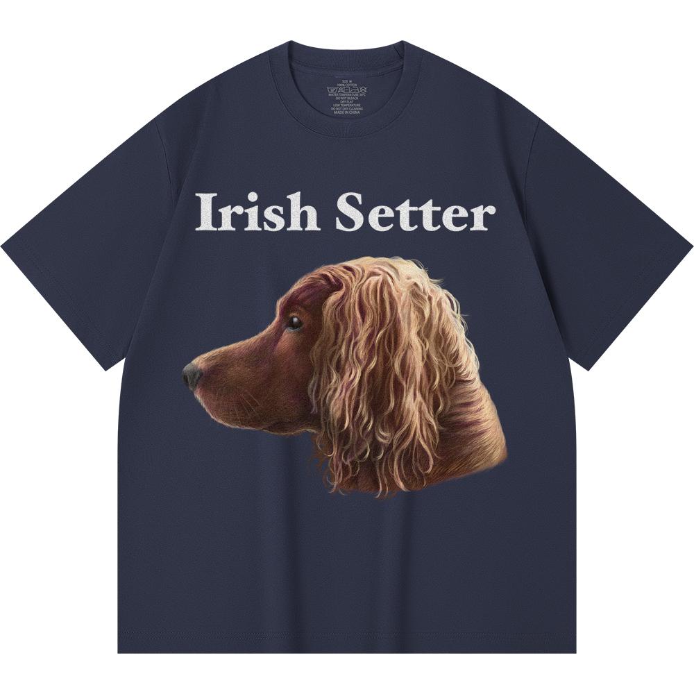 230GSM 100% Cotton T-Shirt Irish Setter Print Tees Funny Harajuku Style Combed Cotton Tshirt