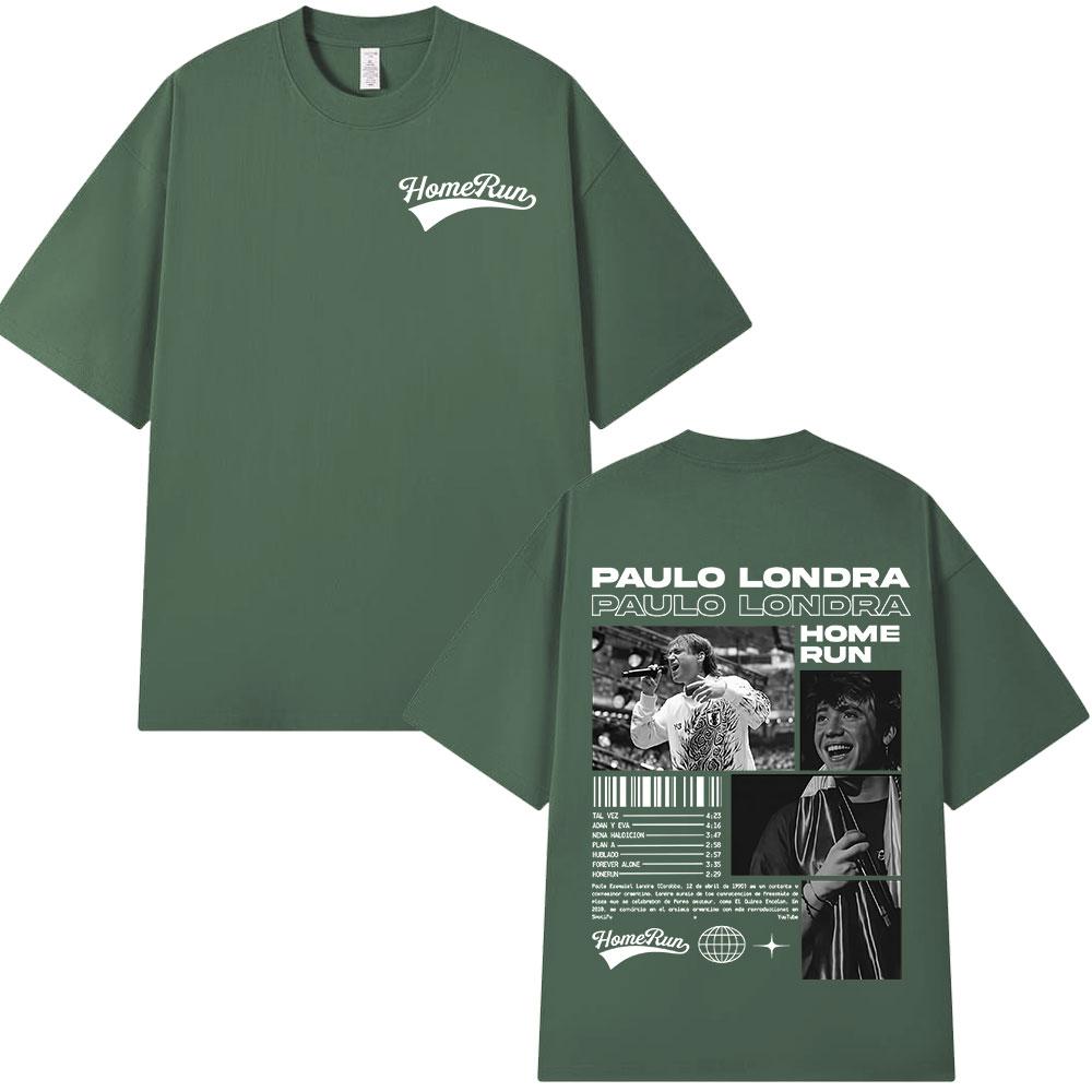 Rapper Paulo Londra Homerun Tshirts Unisexs Women Clothing Fashion Hip Hop Oversized T Shirts Casual Cotton Short Sleeve Tshirt