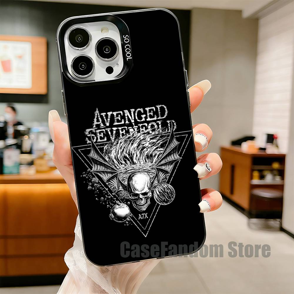 Band A-Avenged S-Sevenfold For iPhone 17,16,15,14,13,12,11,Pro,MAX,Plus Black Shockproof Candy Matte Cover