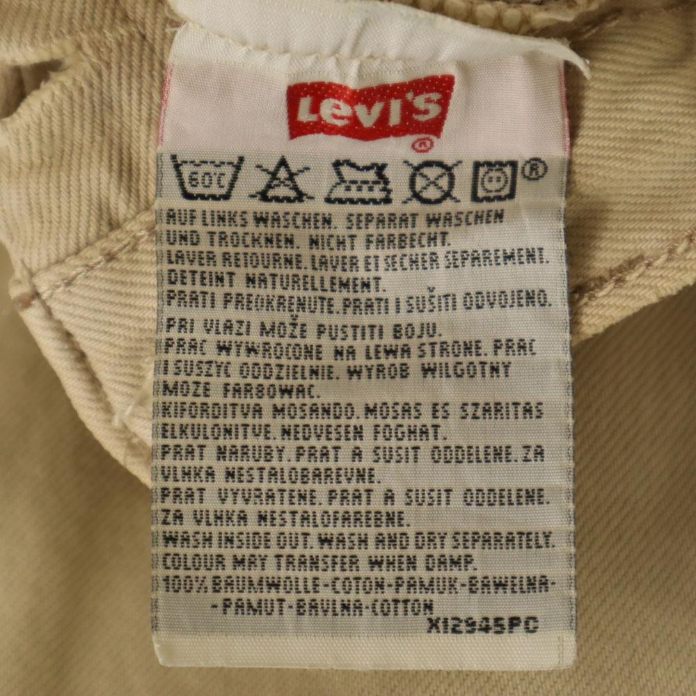 Levi's 90s 501 Euros Straight Cotton Pants W30 Beige Button Fly Men's Used