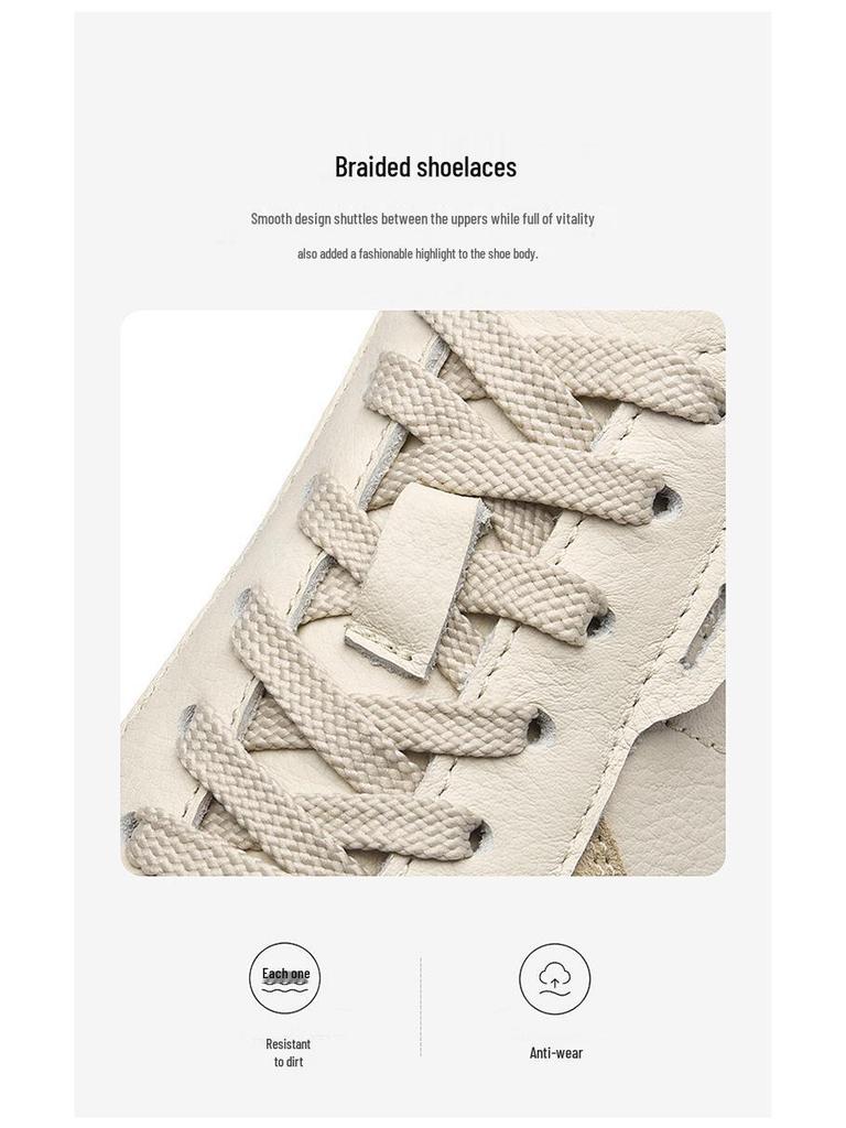 Plus Size Men's Leather Trainers: German-Inspired Casual Sneakers In EU Size 46