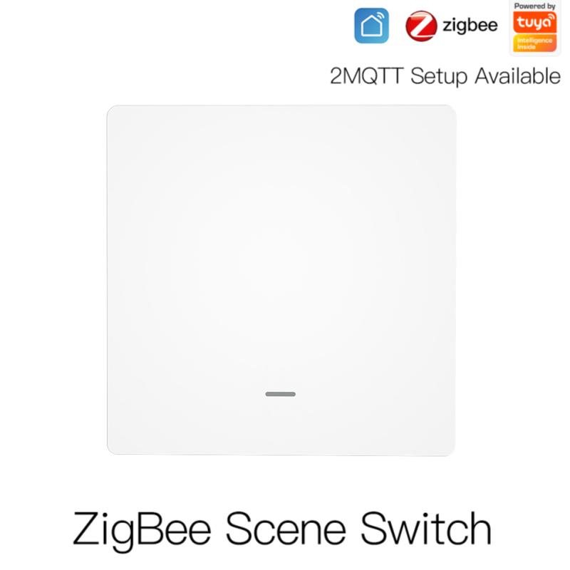 ZigBee 3.0 Tuya Wireless Scene Switch Push Button Controller Battery Powered Smart Home Intelligent Linkage ZigBee Hub Required