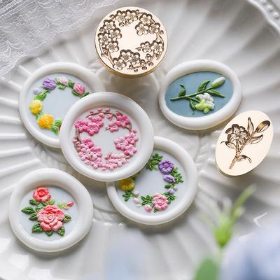 Embossed Plants Flowers Lacquer Seals and Seals Are for Stamps Wedding Invitations Gift Packaging and Decoration