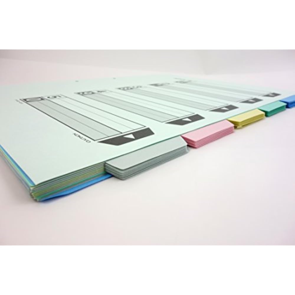 Kokuyo Indexkaarten voor Dossiers, 5 Stapels, 2 Gaten, 10 Paren, B4, Shiki-62