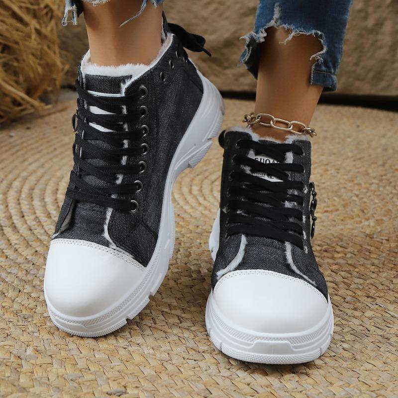 New High-top Women's Shoes with Thick-soled Height-increasing Casual Sports Shoes In Large Sizes