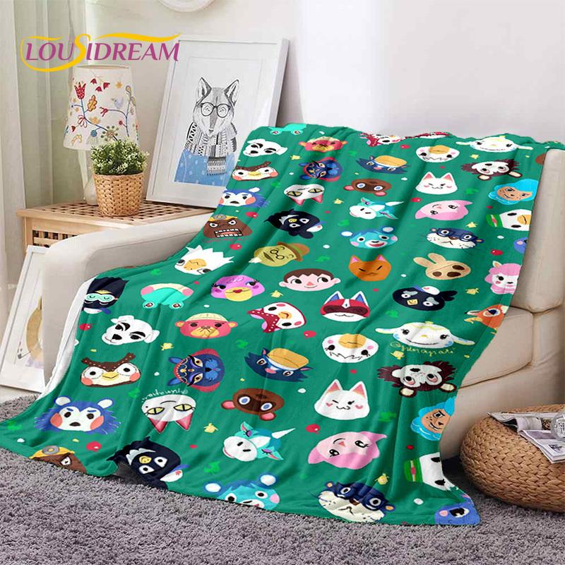 Cute Animal Crossing New Horizons Cartoon Soft Blankets,Throw Blanket Comfortable Blanket for Picnic Beds Sofa Home Bedroom Kids