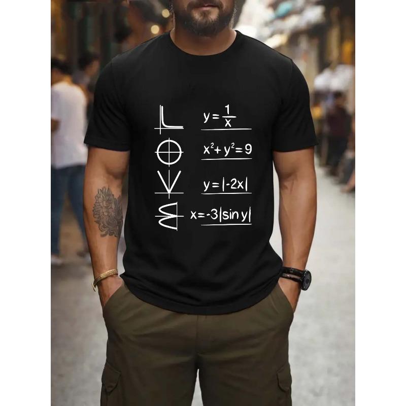 Print Outdoor Sports T-shirt For Men, Casual Short Sleeve, Round Neck Top, Fashion Trendy Tee, Summer Comfortable Top, Idea For Everyday Wear