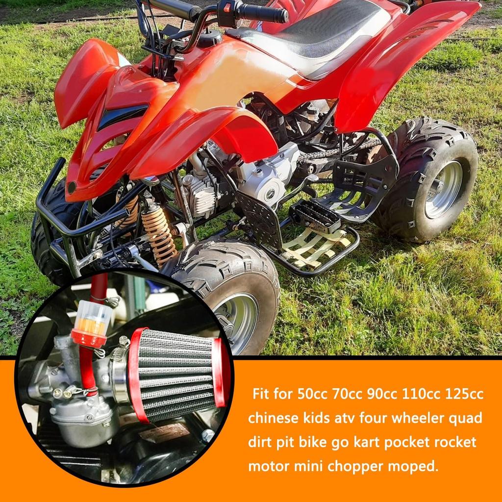 PZ19 Carburetor Carb Air Filter Fuel Line Kit for 50cc 70cc 90cc 110cc 125cc Tao Tao GK110 Baja SSR Apollo Coolster Chinese Kids Four Wheeler ATV Go