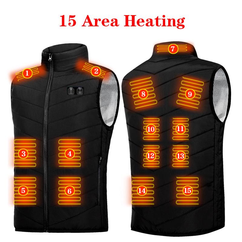 Pánská chytrá vyhřívaná vesta 21. obvodu - Zimní USB elektrické vyhřívání s regulací konstantní teploty