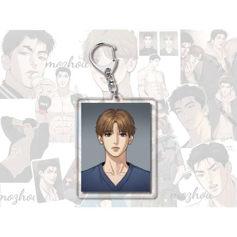 Manwha Jinx Joo Jaekyung Anime Keychain Kim Dan Men Key Chain Women  Creative Cute Figure Acrylic Keyring Pendant Gift