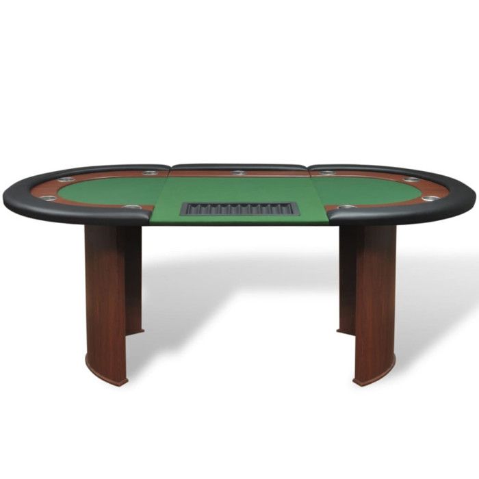 VidaXL Table de poker pour 10 joueurs avec espace de croupier Vert