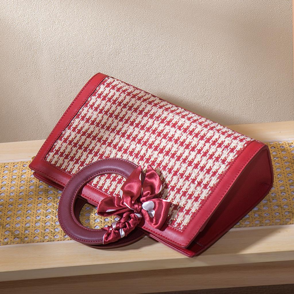 Sende Freundin Hochzeits-Handtasche Qixi-Fest Sende Geschenktasche Damen-Tasche Hochzeit Tausend Vögel Gitter
