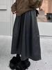 Drapey PU Leather High-Waist Midi Skirt - 2024 A-Line Eco-Friendly Slimming Design for Autumn & Winter
