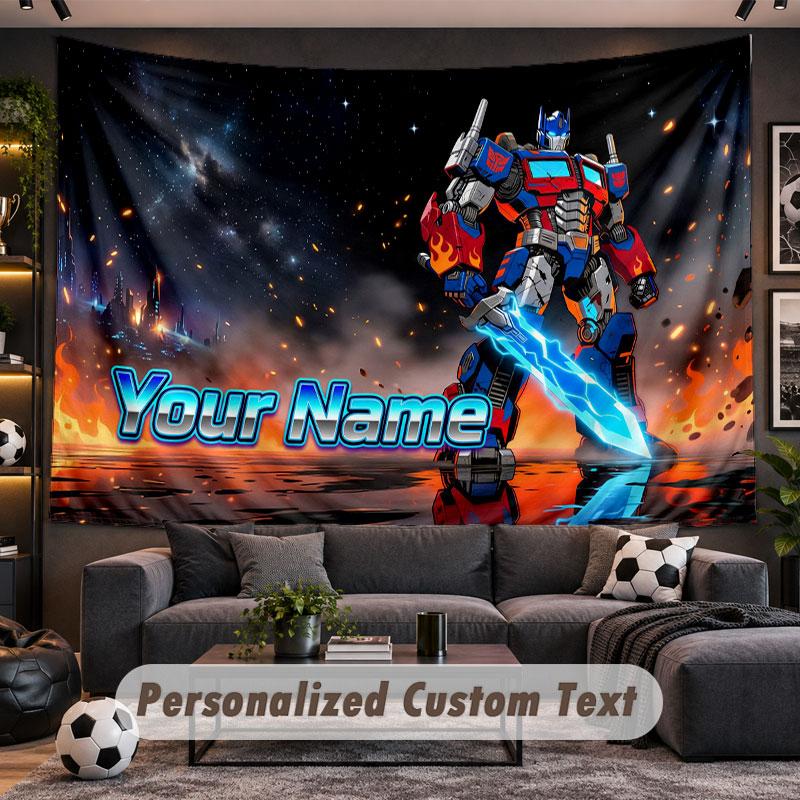 Wall Hanging Tapestry Custom NameTransformers Pattern Personalized Printed Fabric Wall Decor