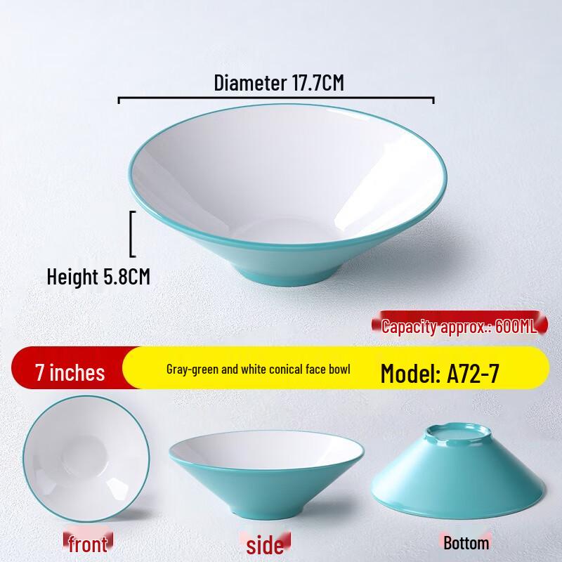 Nordic Style Melamine Conical Ramen Bowl
