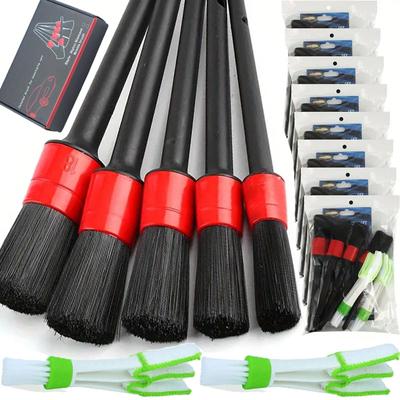 7pcs Car Wash Brush Detail Small Automotive Interior Cleaning Tools Air Conditioner Air Outlet Cleaning Brush Auto Wheel Brush