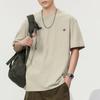 260g Heavy Japanese Loose Short-sleeved T-shirt for Men's Summer Pure Cotton Casual Embroidered T-shirt