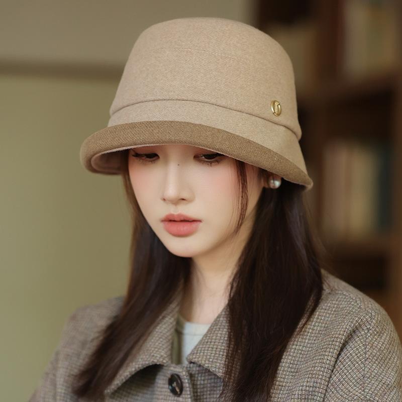 Korean New Curly Hat for Women In Autumn and Winter Casual Versatile Fisherman Hat Showing Face Small Basin Hat Hepburn Style Cloth Hat
