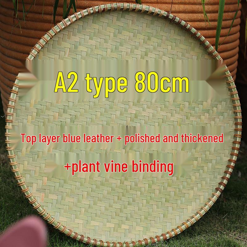 Large Handmade Bamboo Winnowing Basket - Round Woven Tray/Sieve for Drying or Decoration