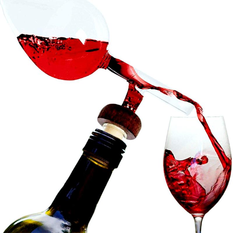 Glas Weinaerator Pfirsichform Rotweinflaschenausgießer Schneller Weindekantierausgießer Professionelles Ernüchterungsgerät Alkoholdosierer