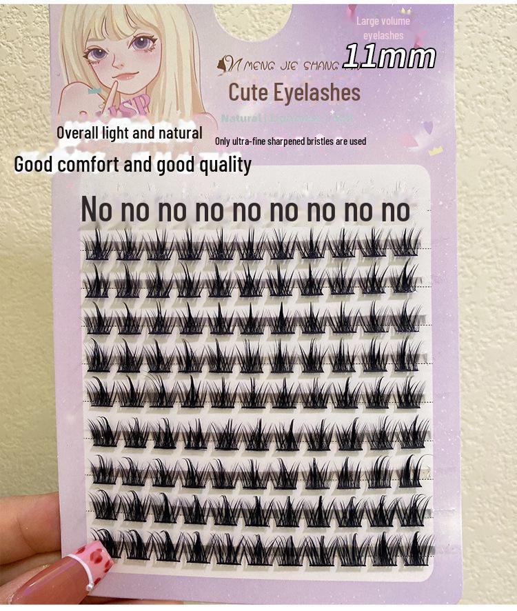 Mengji Shangpin Natural Thick Faux Wild Devil Eyelashes - 10 Rows for Women, Photogenic Cartoon Style