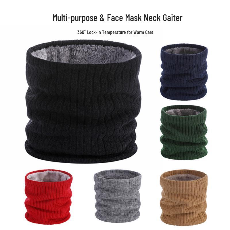 Unisex Wool Neck Gaiter: Faux Collar for Cervical Support, Thickened, Warm Knitted Scarf & Head Protector.