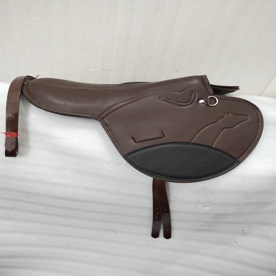 Black & Brown Synthetic Exercise Race Horse Saddles with Stirrup.