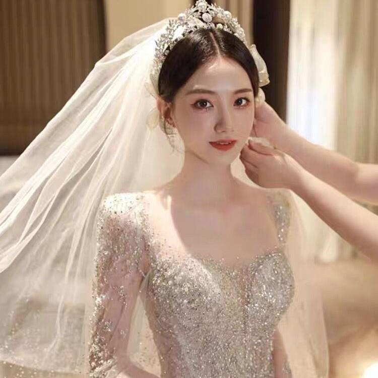 Bride's Headwear  Crown Headwear Bride's Pearl Crown Wedding Ceremony Crown Hair Accessory Wedding Dress Princess