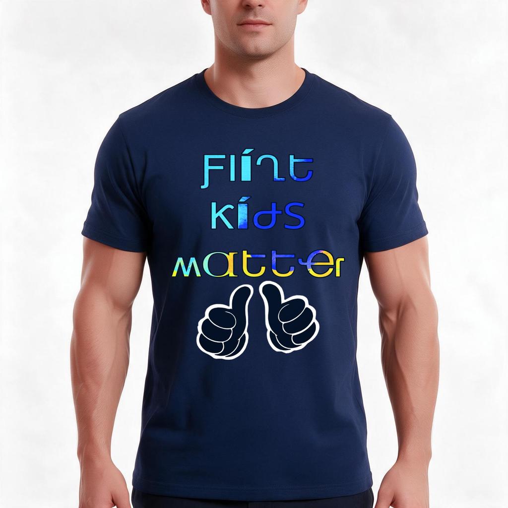 Flint Kids Matter Tshirt Summer Casual Cotton Tee Oversized Streetwear Tops Vintage Graphic Print Loose Fit Short Sleeve