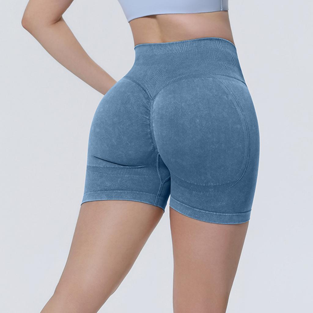 New seamless, pre-washed, high-stretch, high-waisted yoga shorts – ideal for sport, running, fitness and yoga