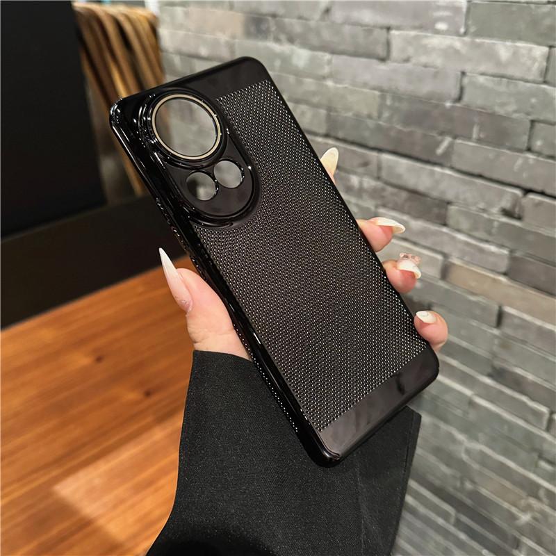Full Cover Plating Grid Heat Dissipation PC Case With Lens Film For Huawei Nova 12 12s Pro Ultra Lite Back Shell Protector