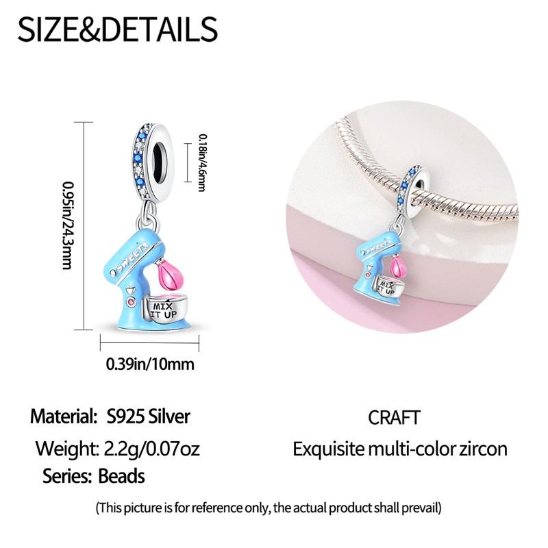 925 silver bag, camera, shoes, suitable for bracelets, women's fashion, DIY jewelry gifts