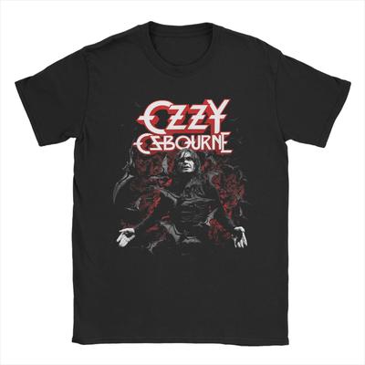 Novelty Heavy Metal Rock Ozzy Osbourne Bats T-Shirts for Men O Neck Cotton T Shirts  Short Sleeve Tees Summer Clothing