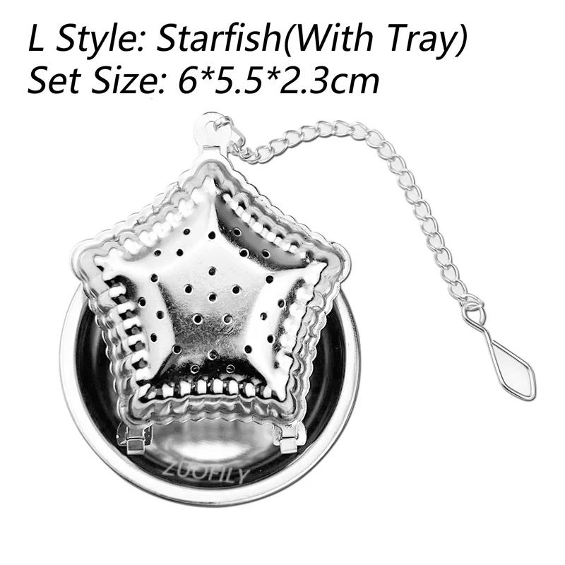 New Stainless Steel Tea Infuser Teapot/Heart/Bird/Frog/Tree/Star Shaped Mesh Strainer Coffee Herb Spice Diffuser With Dish Tray