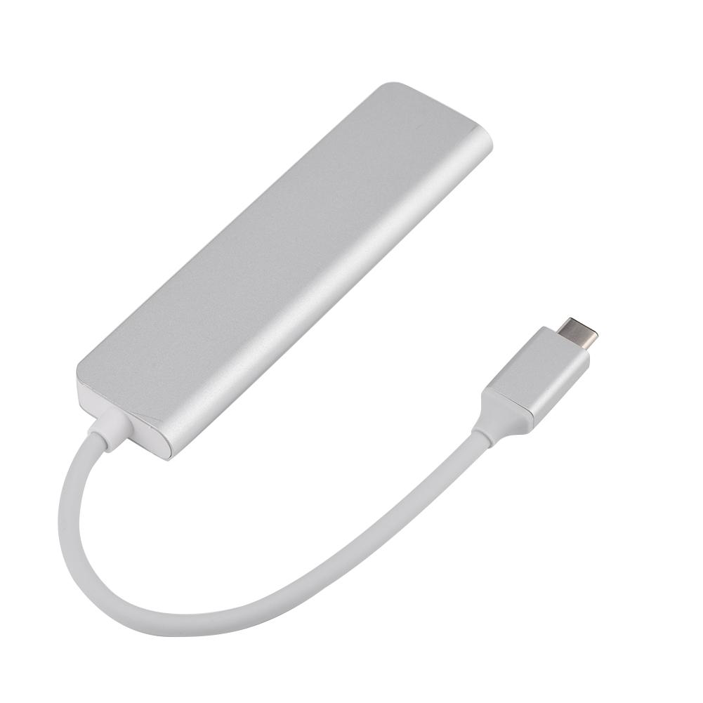 2 In 1 Type C Hub To 3 USB 3.0 Interfaces with TF   SD Card Slots