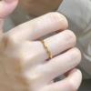 Golden Möbius Open Ring for Women: Elegant Fashion Band Gift for Girlfriend