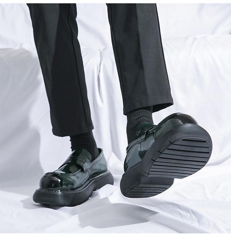 Men's Spring/Autumn 2025 Chunky Thick Sole Leather Loafers - Formal Big Head Style
