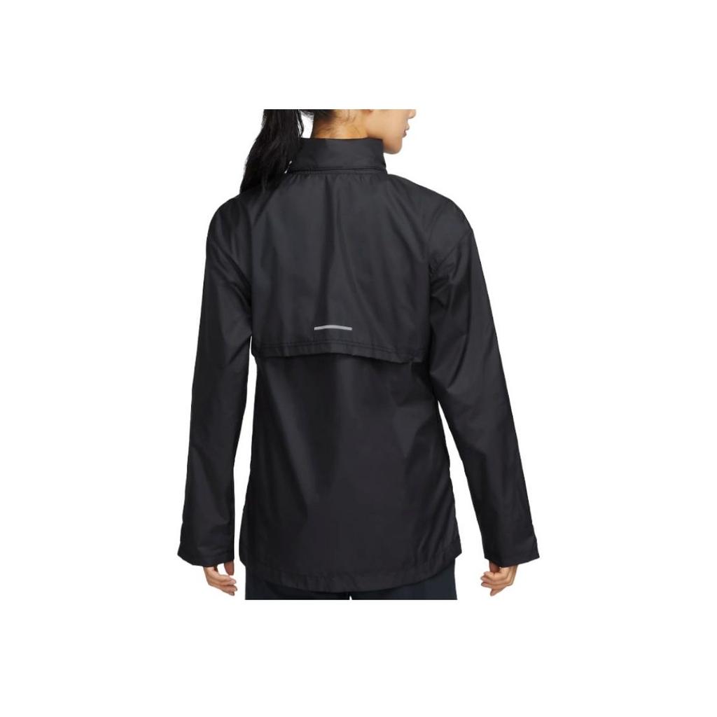 Nike Solid Color Stand Collar Zip Jacket Women Jackets Black FB7452-010