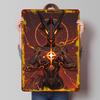 Fiery Demon Woman With Glowing Core Tin Plaque Poster Customized Wall Art Retro Vintage Metal Signs for Man Cave Desk Decor Room