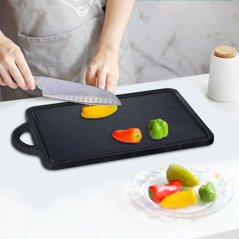 304 Stainless Steel Cutting Board Food Grade Double-Sided Defrosting Board With Easy Grip Handle PP Cutting Board Non-Slip